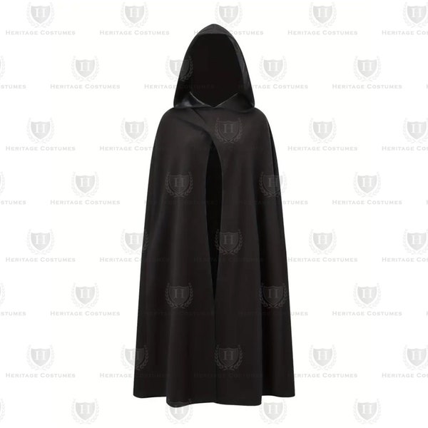 Hooded Medieval Cloak, Renaissance SCA LARP Cloak, Wizard Robe