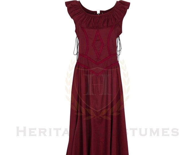 Medieval Cotton Lace up Renaissance Dress