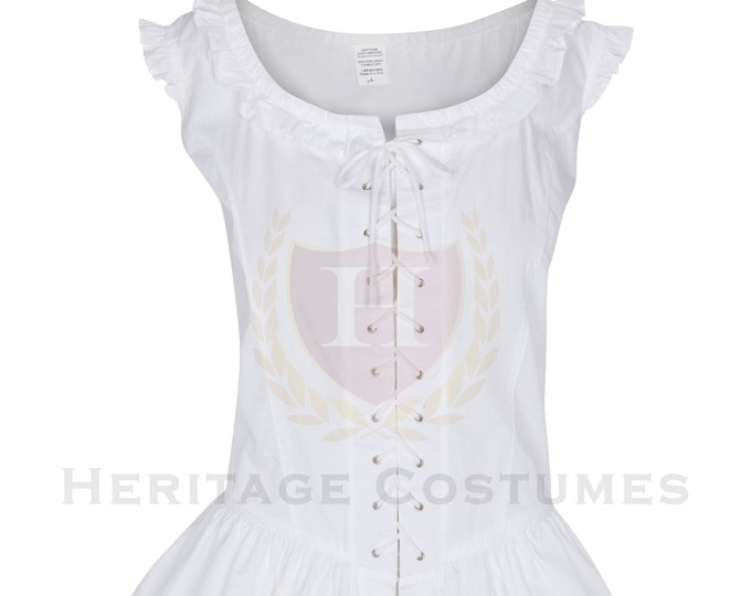 Medieval and Renaissance Sleeveless White Blouse