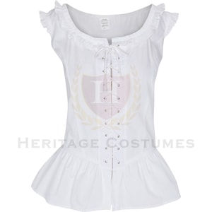 Medieval and Renaissance Sleeveless White Blouse