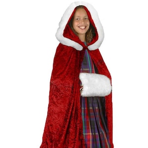 Victorian Girls Cloak with Fur Trim and Muff options