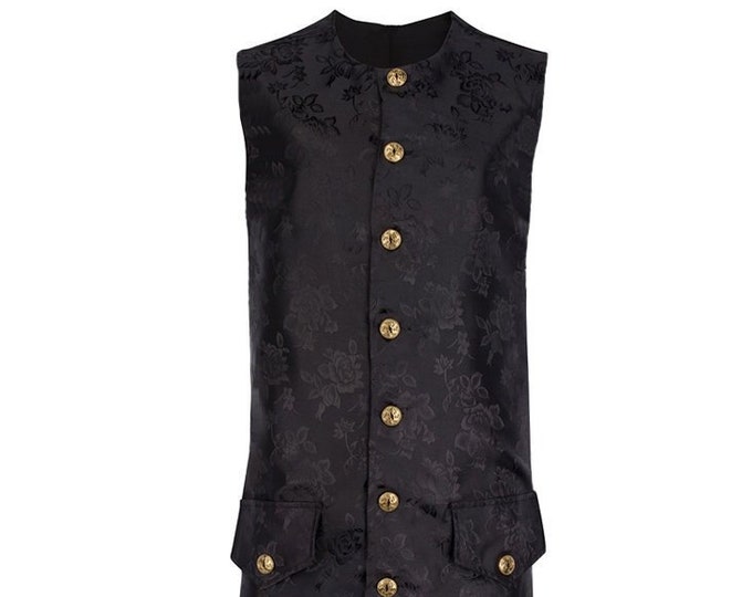 Colonial Men's Long Vested Brocade Waistcoat