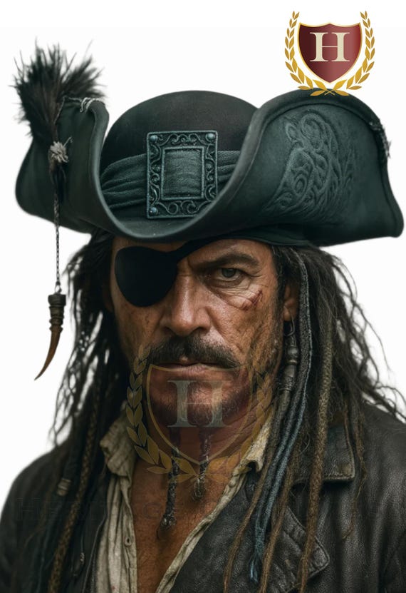 Deluxe Pirate Kraken Tricorn Hat – Tentacle Embossed, Feathered, Nautical-Themed Costume Accessory