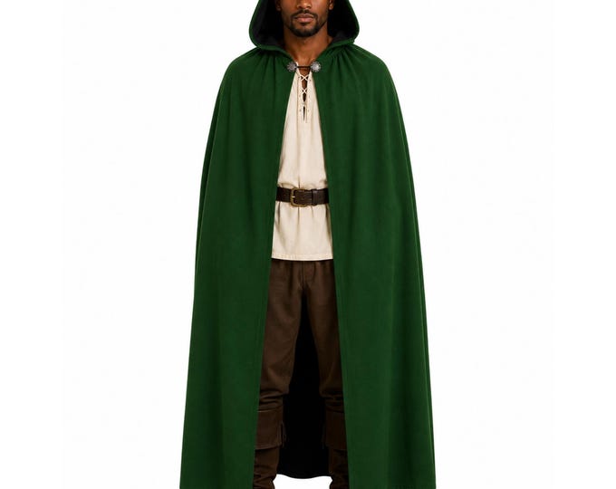 Hooded Medieval Travelers Cloak