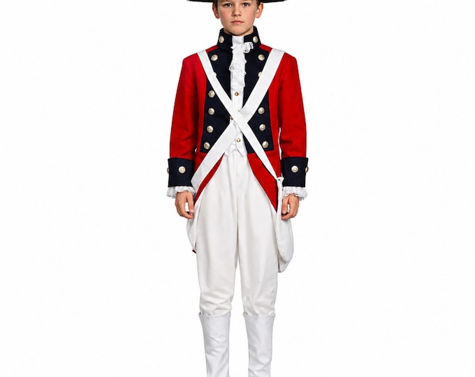 Children's British Red Coat Revolutionary War Uniform