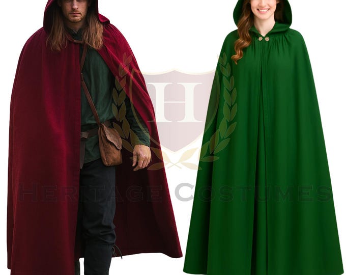 Renaissance Hooded Cloak with Clasp