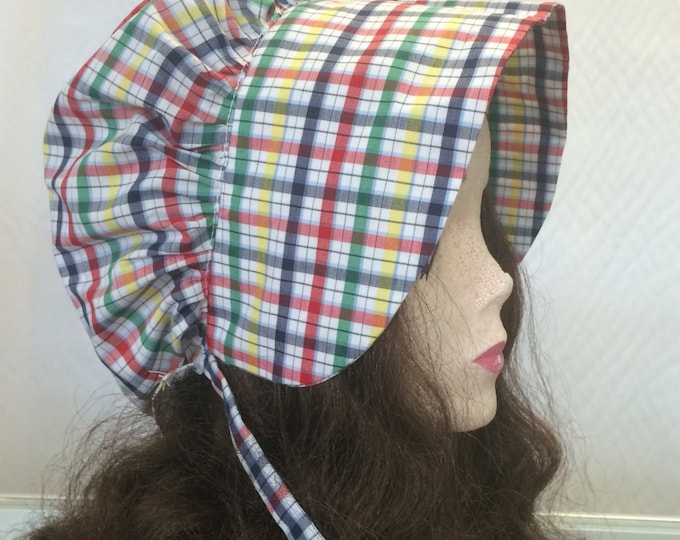 Children's Plaid Bonnet