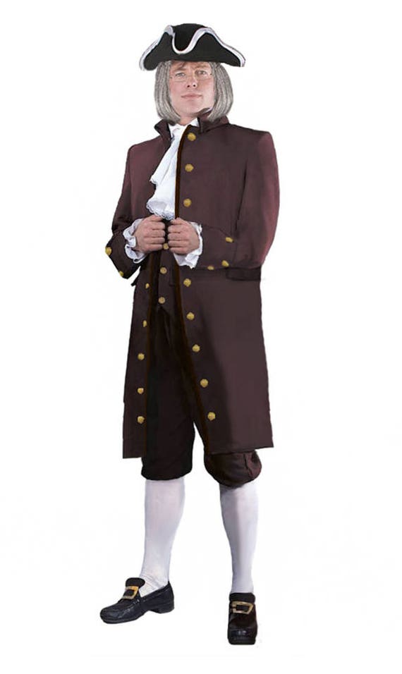 Colonial General Historical Character Costume Adult Std Town Crier Re-enactment