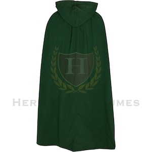 Renaissance Hooded Cloak with Clasp Green
