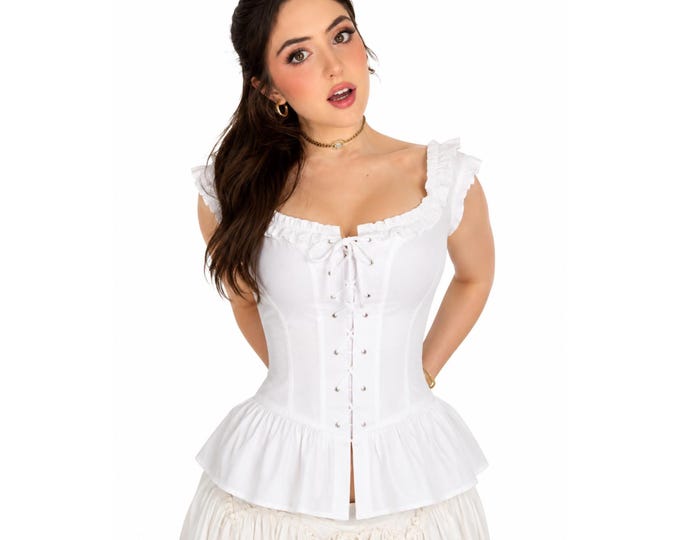 Medieval and Renaissance Sleeveless White Blouse