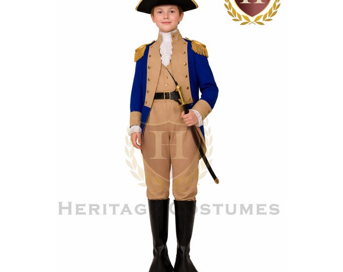 Authentic Looking George Washington Children's Revolutionary War Uniform Costume
