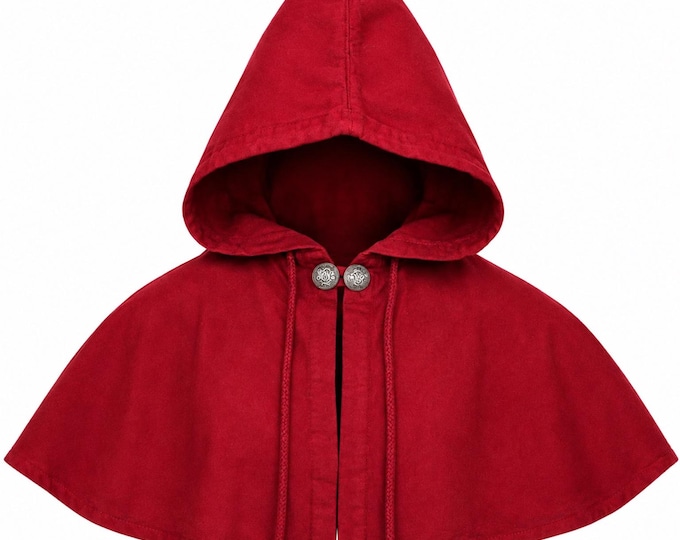 Medieval Hooded Cowl with Clasp - Cotton