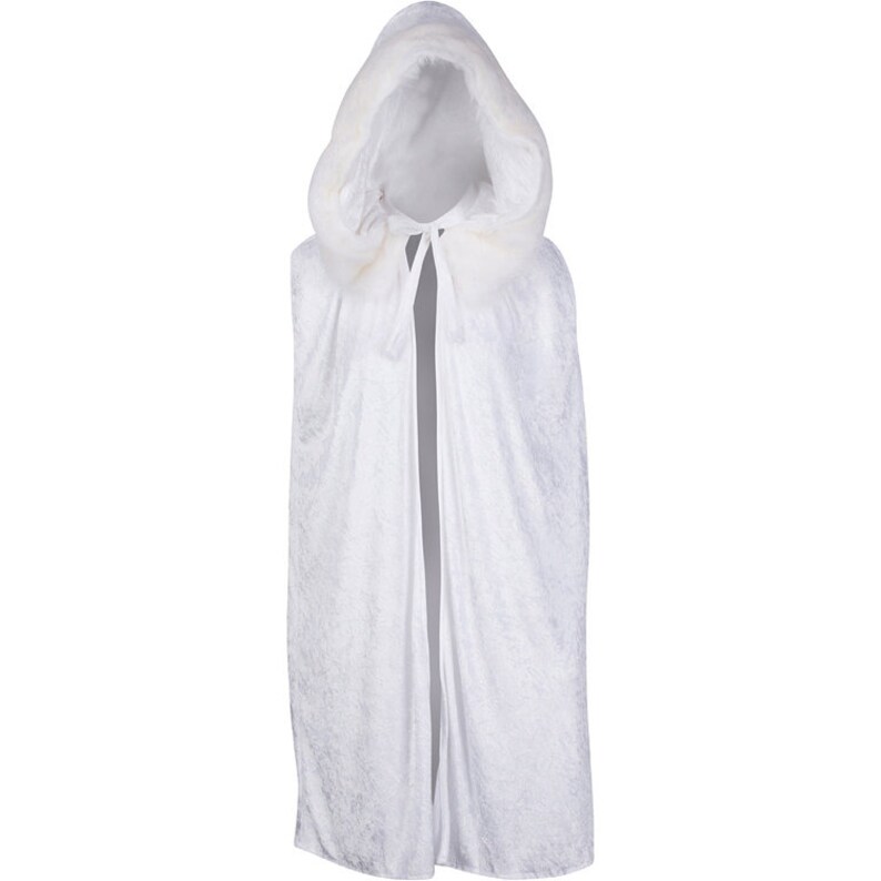 white cloak with hood and sleeves