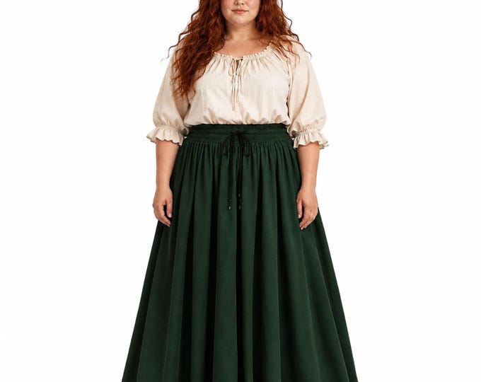 Medieval Renaissance Skirt With Adjustable Waist, Pirate Skirt