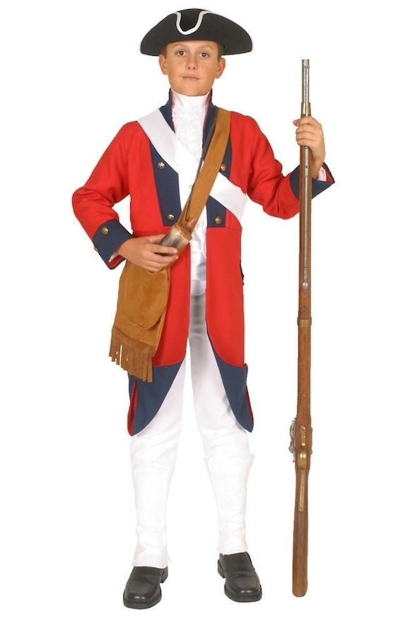 18th Century British Imperial Redcoat Army Uniform Historical Costume Child Boys 