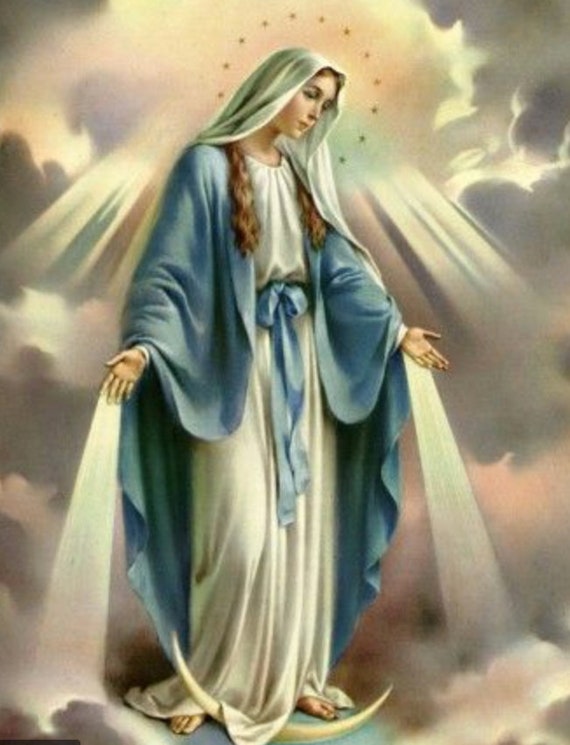 Bundle Dress Wavy Wig Cosplay Mother of Jesus Virgin Mary Biblic HC-017 HW-1968