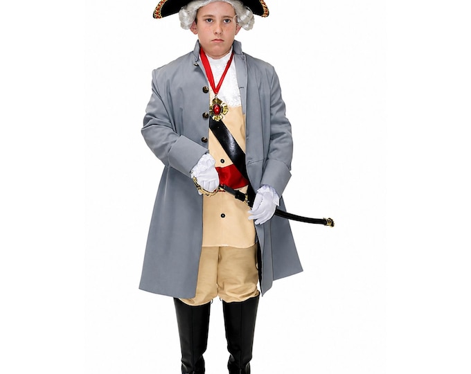 Kid's Baron Von Steuben Colonial Costume, Founding Fathers Costume