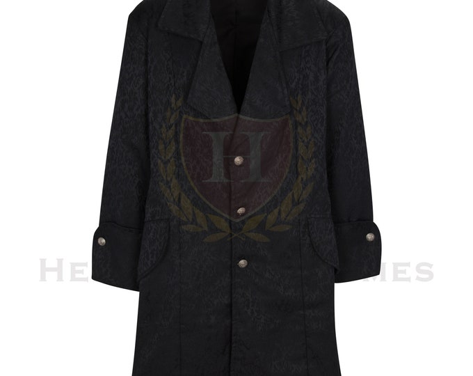 Pirate Frock Coat Black Brocade