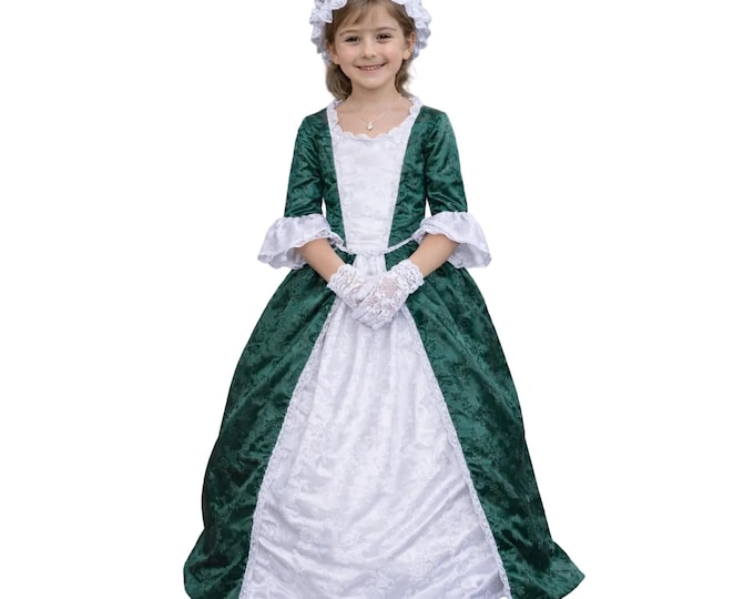 Children’s Abigail Adams Costume – Elegant 18th-Century Colonial Dres