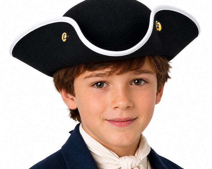 Children's Deluxe Colonial Tricorn Hat – Revolutionary War Costume Hat