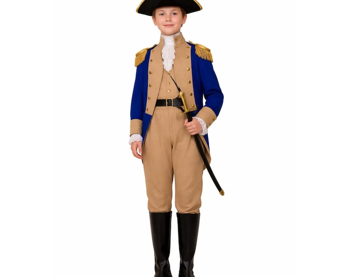Authentic Looking George Washington Children's Revolutionary War Uniform Costume
