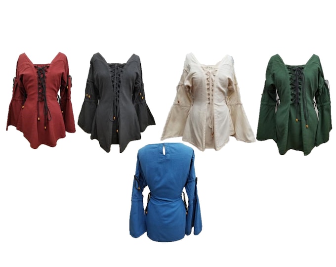 Ladies Long-sleeve Lace-up Renaissance Blouse