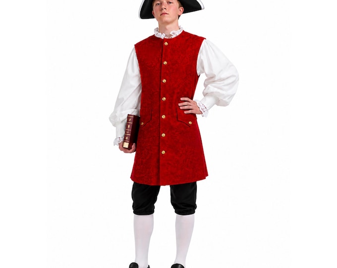 Colonial Children's Long Vested Brocade Waistcoat