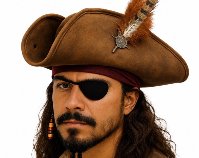 Adult Faux Suede Pirate Hat
