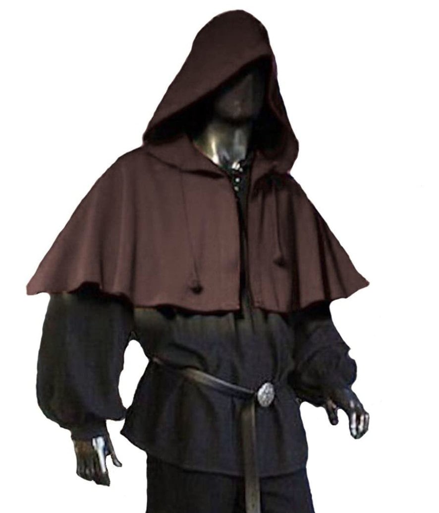 Medieval Hooded Cowl with Clasp