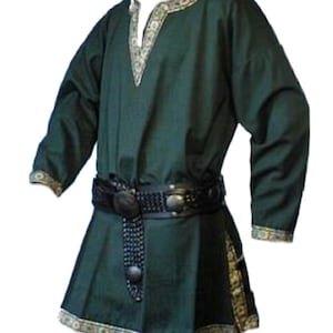 Medieval Celtic Viking Tunic Full Sleeves Renaissance Shirt SCA Larp Green