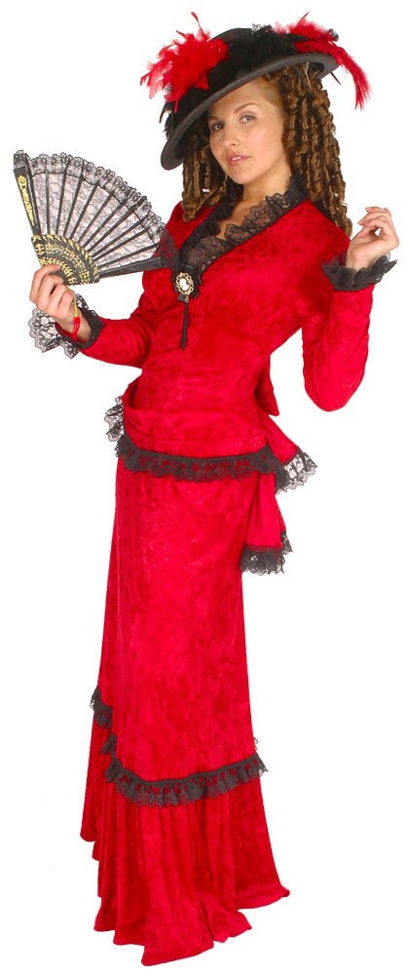 Saloon Girl Costume | Victorian Burlesque Dresses & History     Victorian Era Womens Velvet Dress  AT vintagedancer.com