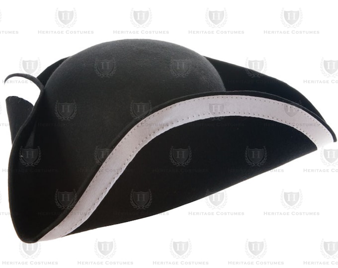 Colonial Tricorn Hat, 18th Century Colonial Hat, Revolutionary War Hat