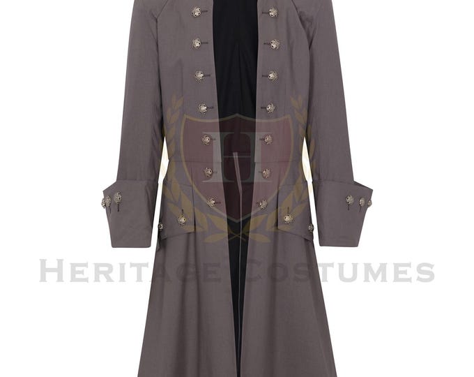 Men's Pirate Frock Coat, Buccaneer Captain Coat, Pirate Costume Jacket