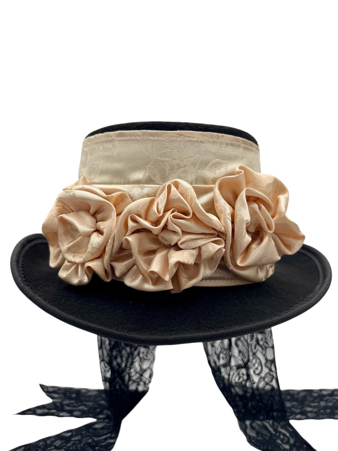 Black and Red Victorian Ladies Short Top Riding Hat With Tail - Etsy