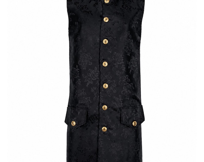 Colonial Men's Long Vested Brocade Waistcoat