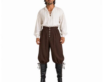 Pirate Wide Leg Breeches, Buccaneer Trousers, Swashbuckler Pants