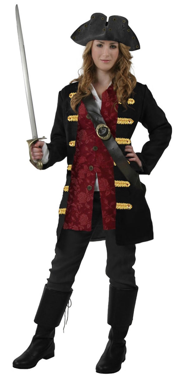 Pirate Jacket Ladies Black Adult Pirate Jacket Ladies Black Adult