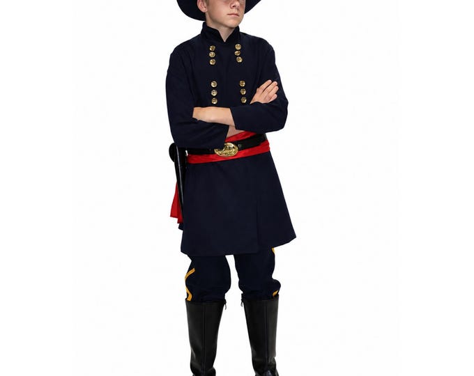 General Custer Children's Civil War Officer Uniform Costume - Authentic Looking Union Soldier Outfit for Kids