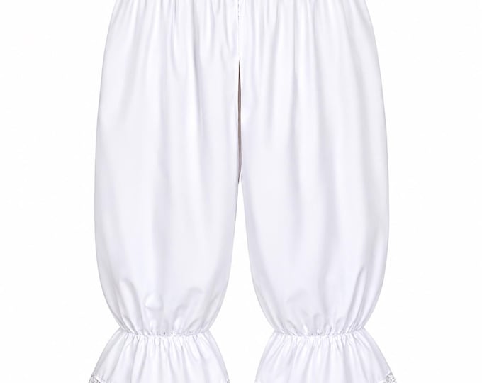 Victorian Split-drawer Bloomers, White Pantaloons
