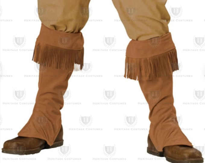 Frontier Faux Buckskin Shoe Covers - Frontier and Pioneer Costume Accessory - American Old West