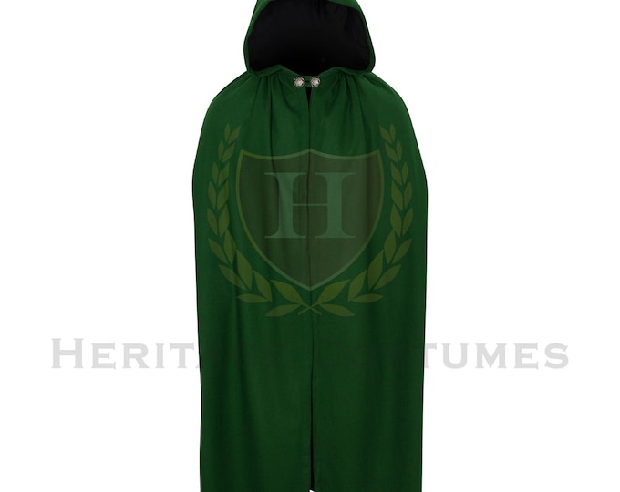 Hooded Medieval Travelers Cloak