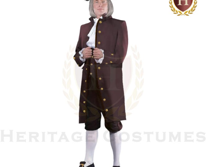 Walk Through History in Our Adult Benjamin Franklin "The First American" Patriotic and Historical Figures Costume, Theatrical Quality Attire