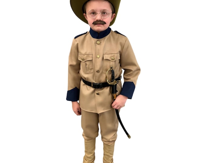 Theodore "Teddy" Roosevelt Children's Rough Rider Costume, Spanish American War Uniform
