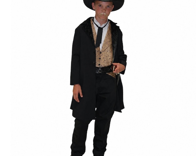 Kids Doc Holliday Historical Costume, Old West Victorian Outfit, Wild West Costume