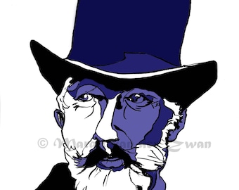 Tchaikovsky Art Print: Handmade Ink Drawing, Ballet Music Decor