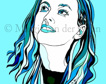 Anna Meredith, British composer, Portrait, Giclée print, picture of inspiring person, gift for Musician