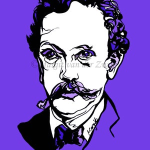 Richard Strauss | Gicleé print of my portrait painting of German composer |Classical artwork | Man with a moustache | Gift idea for musician