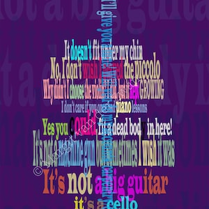 Gift for cellist : Limited edition Print Cello Music joke It&#39;s not a big guitar poster Original handmade wall art Signed and dated