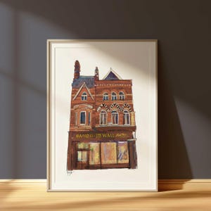 Band on the Wall : iconic Manchester music venue. High-quality poster giclee print of handmade drawing