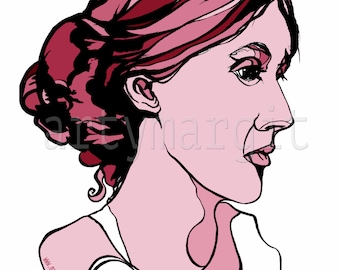 Virginia Woolf Kunstdruck: Limitierte Edition Literarisches Portrait